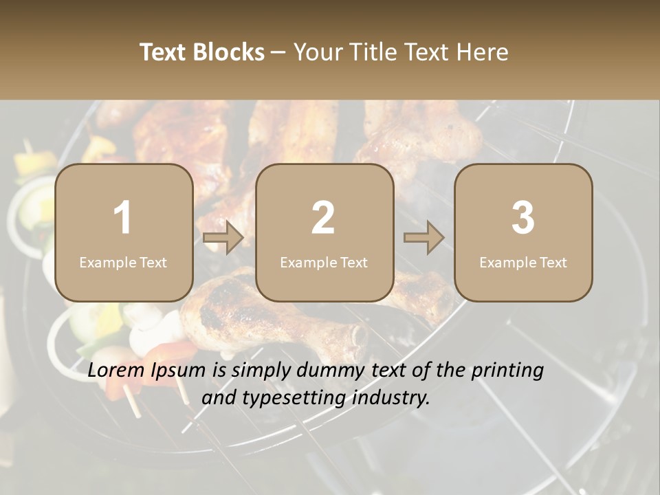 A Bbq Grill With Meat And Vegetables On It PowerPoint Template