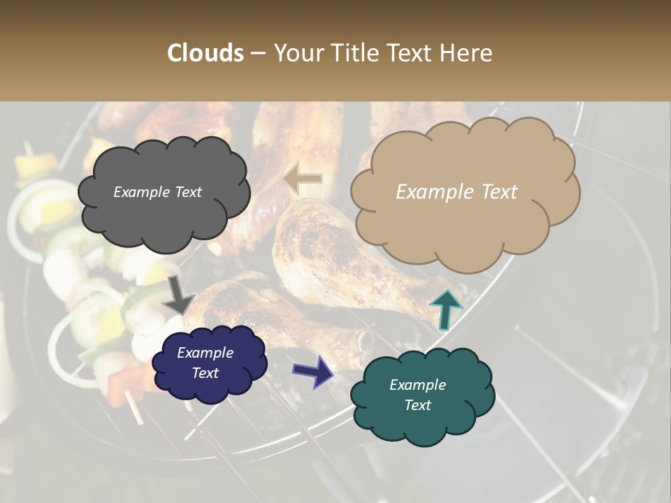 A Bbq Grill With Meat And Vegetables On It PowerPoint Template