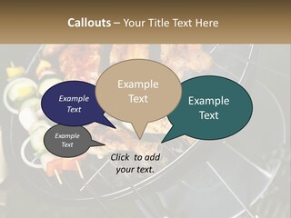 A Bbq Grill With Meat And Vegetables On It PowerPoint Template