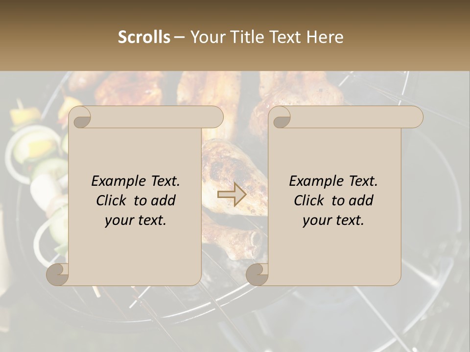 A Bbq Grill With Meat And Vegetables On It PowerPoint Template