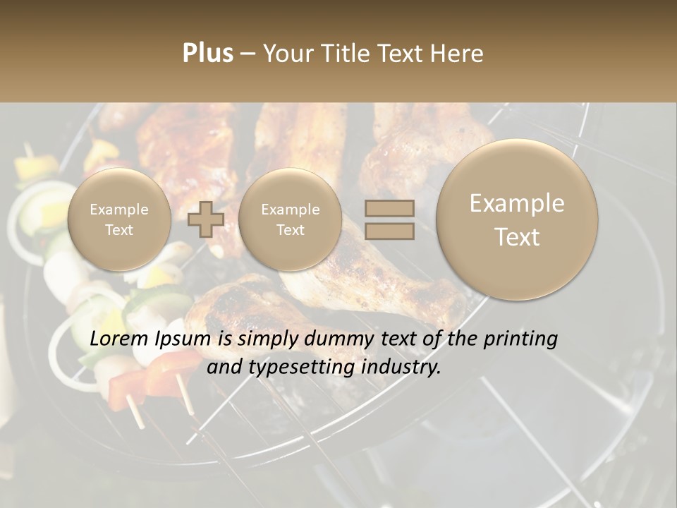 A Bbq Grill With Meat And Vegetables On It PowerPoint Template