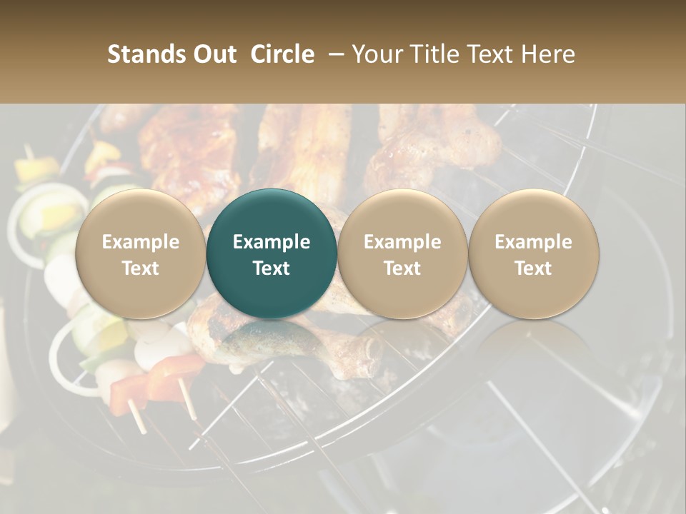 A Bbq Grill With Meat And Vegetables On It PowerPoint Template