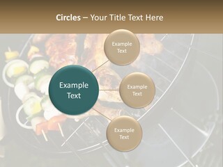 A Bbq Grill With Meat And Vegetables On It PowerPoint Template