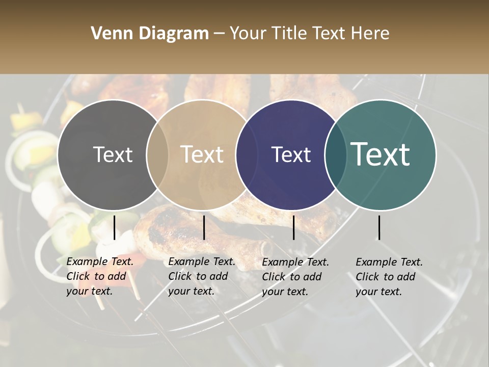 A Bbq Grill With Meat And Vegetables On It PowerPoint Template