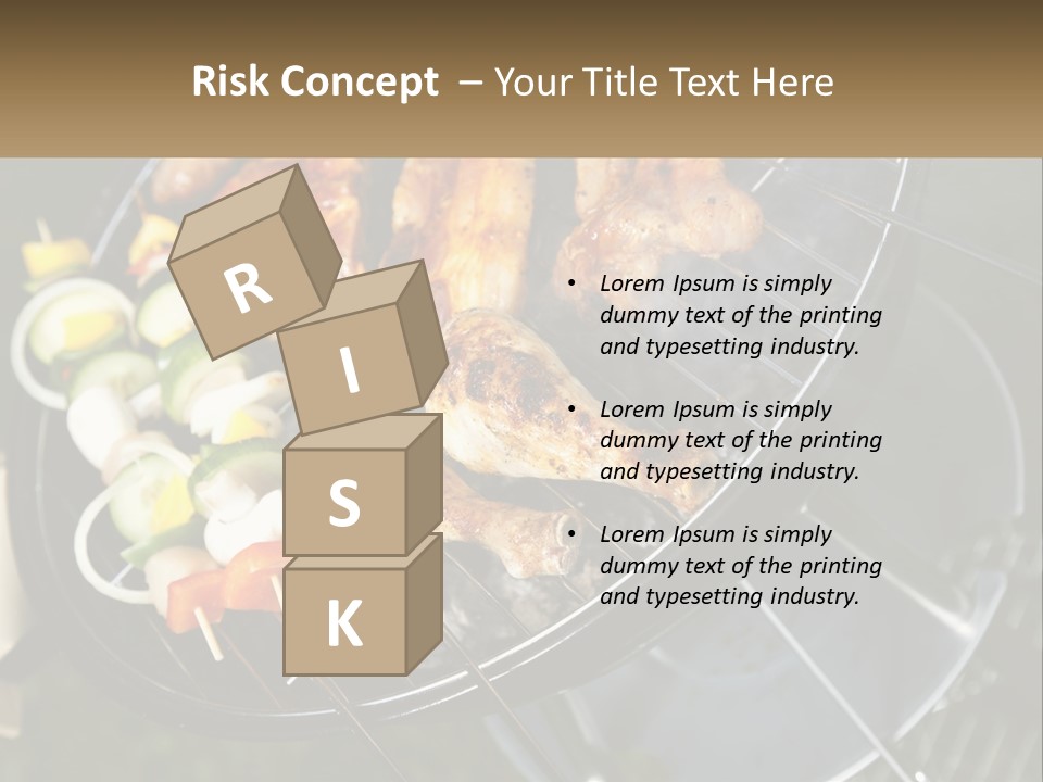A Bbq Grill With Meat And Vegetables On It PowerPoint Template