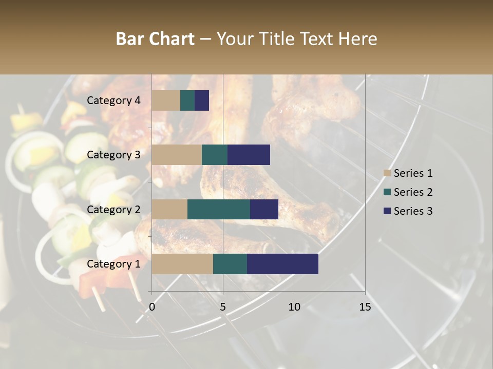 A Bbq Grill With Meat And Vegetables On It PowerPoint Template
