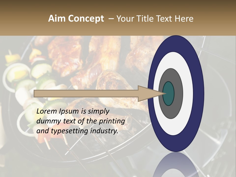 A Bbq Grill With Meat And Vegetables On It PowerPoint Template