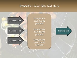 A Bbq Grill With Meat And Vegetables On It PowerPoint Template