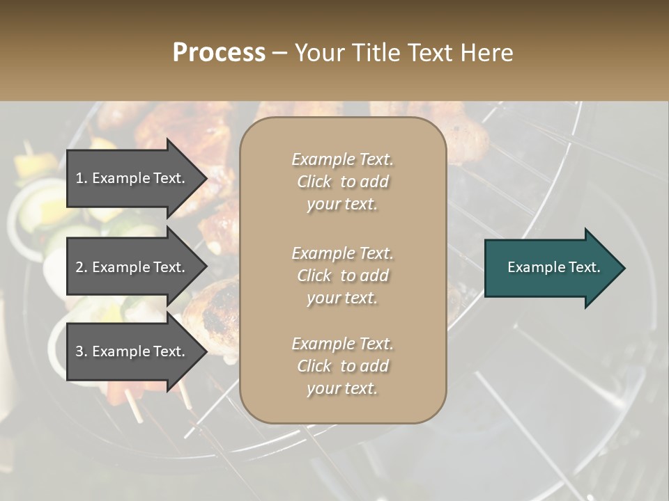 A Bbq Grill With Meat And Vegetables On It PowerPoint Template