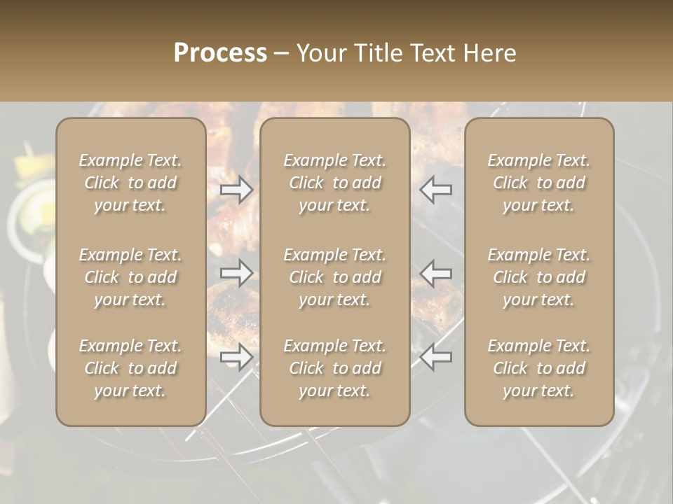 A Bbq Grill With Meat And Vegetables On It PowerPoint Template