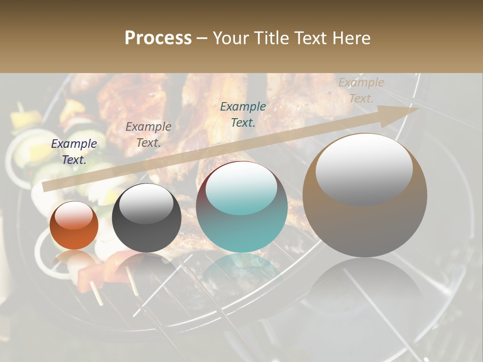 A Bbq Grill With Meat And Vegetables On It PowerPoint Template