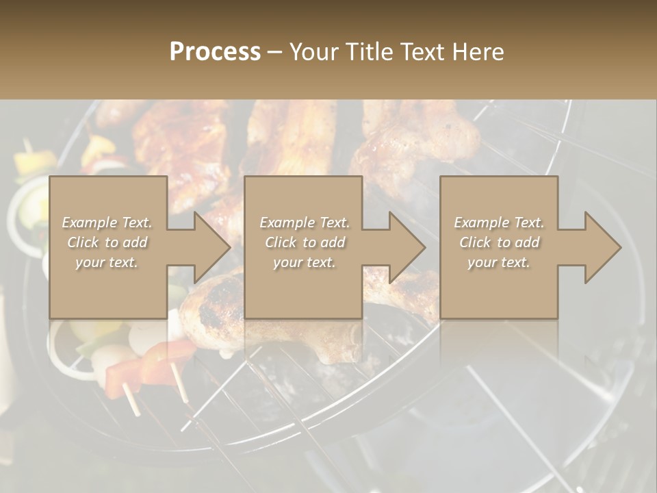 A Bbq Grill With Meat And Vegetables On It PowerPoint Template