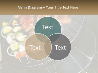A Bbq Grill With Meat And Vegetables On It PowerPoint Template