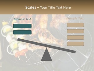 A Bbq Grill With Meat And Vegetables On It PowerPoint Template