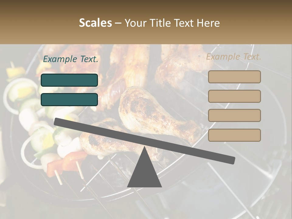 A Bbq Grill With Meat And Vegetables On It PowerPoint Template