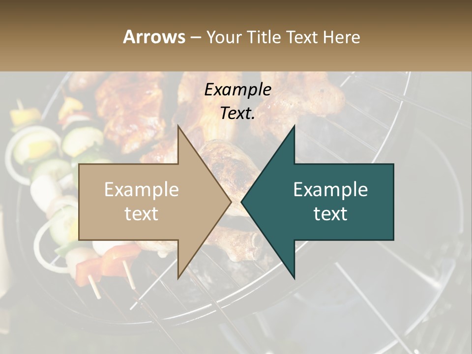 A Bbq Grill With Meat And Vegetables On It PowerPoint Template