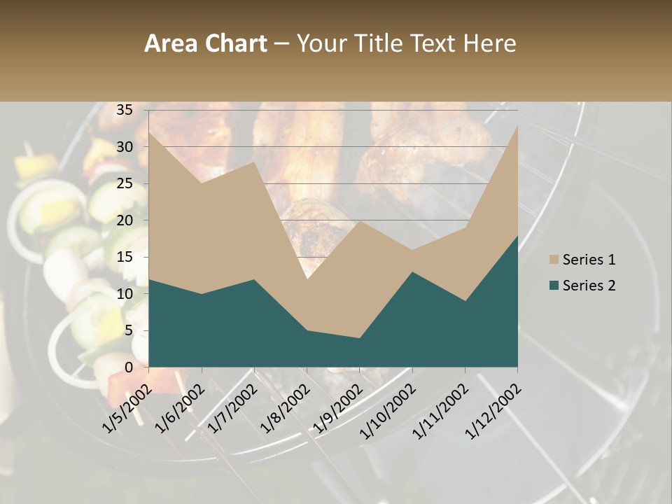 A Bbq Grill With Meat And Vegetables On It PowerPoint Template