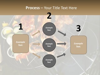 A Bbq Grill With Meat And Vegetables On It PowerPoint Template