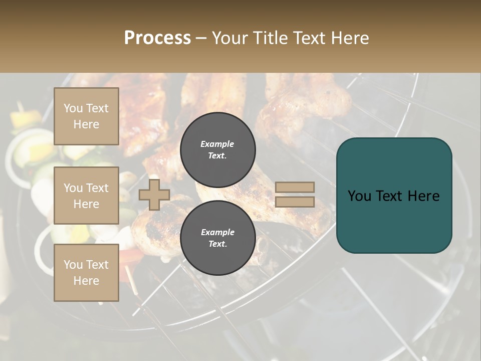 A Bbq Grill With Meat And Vegetables On It PowerPoint Template