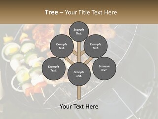 A Bbq Grill With Meat And Vegetables On It PowerPoint Template
