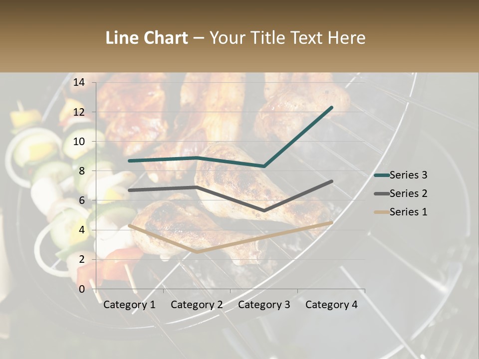 A Bbq Grill With Meat And Vegetables On It PowerPoint Template