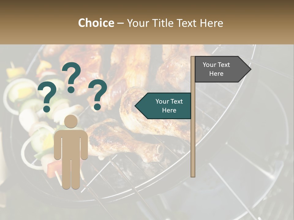 A Bbq Grill With Meat And Vegetables On It PowerPoint Template