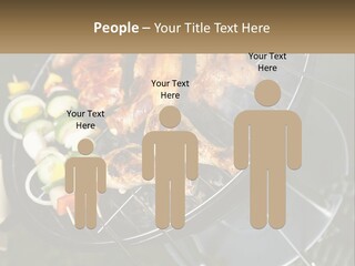 A Bbq Grill With Meat And Vegetables On It PowerPoint Template