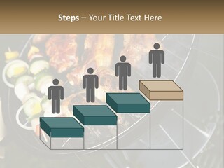 A Bbq Grill With Meat And Vegetables On It PowerPoint Template