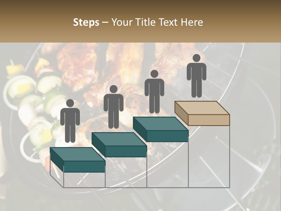 A Bbq Grill With Meat And Vegetables On It PowerPoint Template