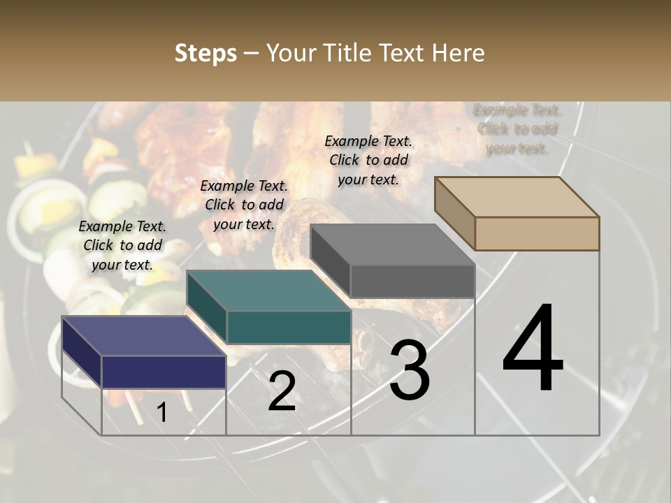 A Bbq Grill With Meat And Vegetables On It PowerPoint Template