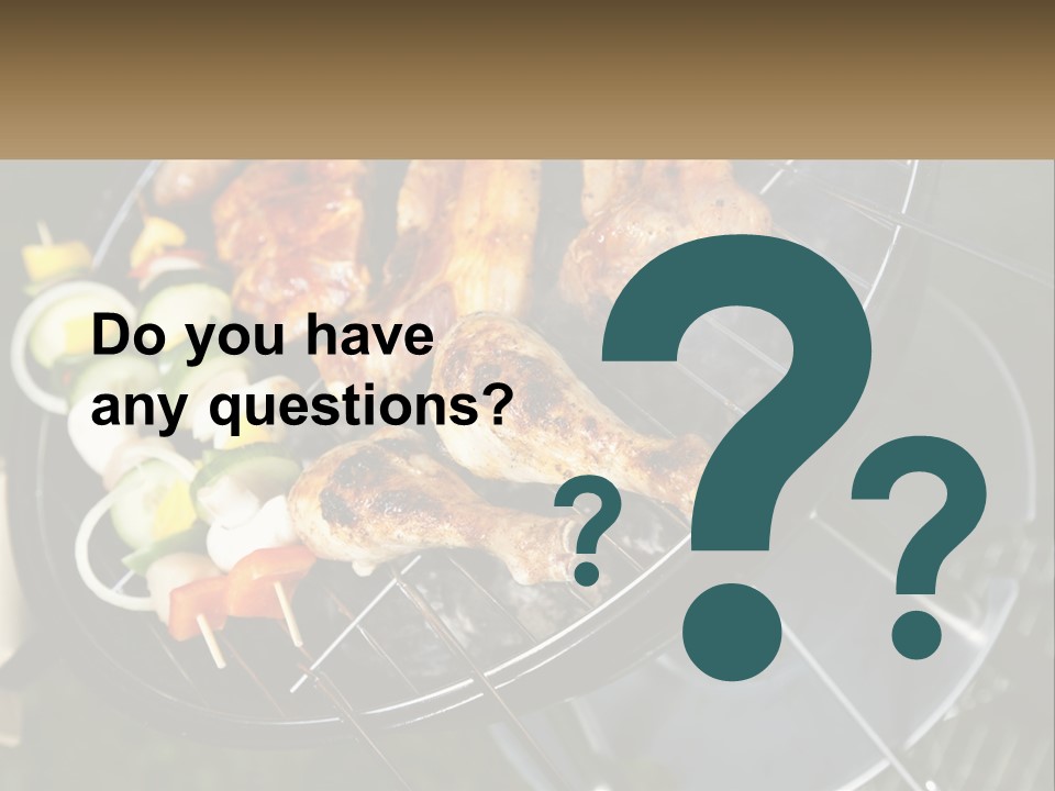 A Bbq Grill With Meat And Vegetables On It PowerPoint Template