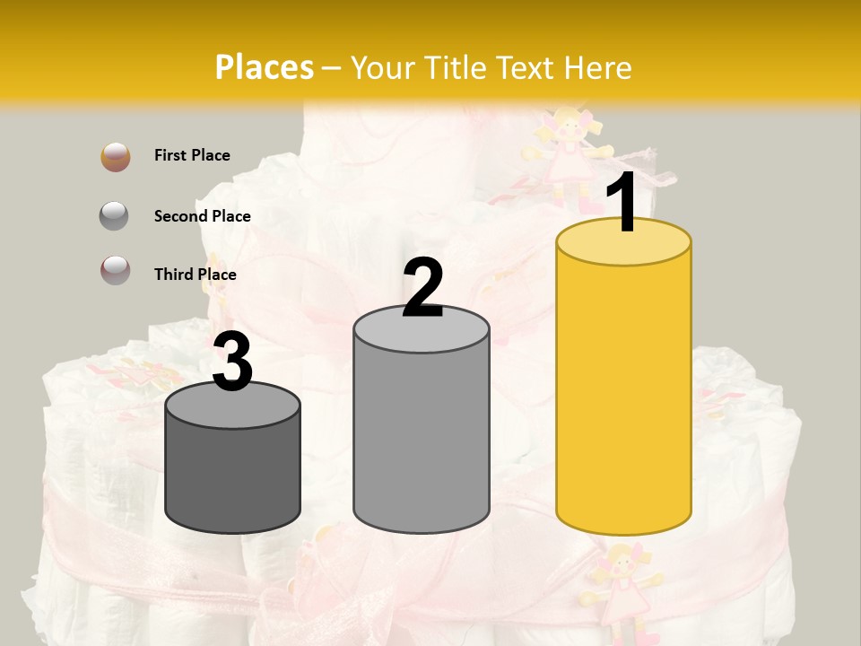 A Large Stack Of Diapers On A Black And Yellow Background PowerPoint Template