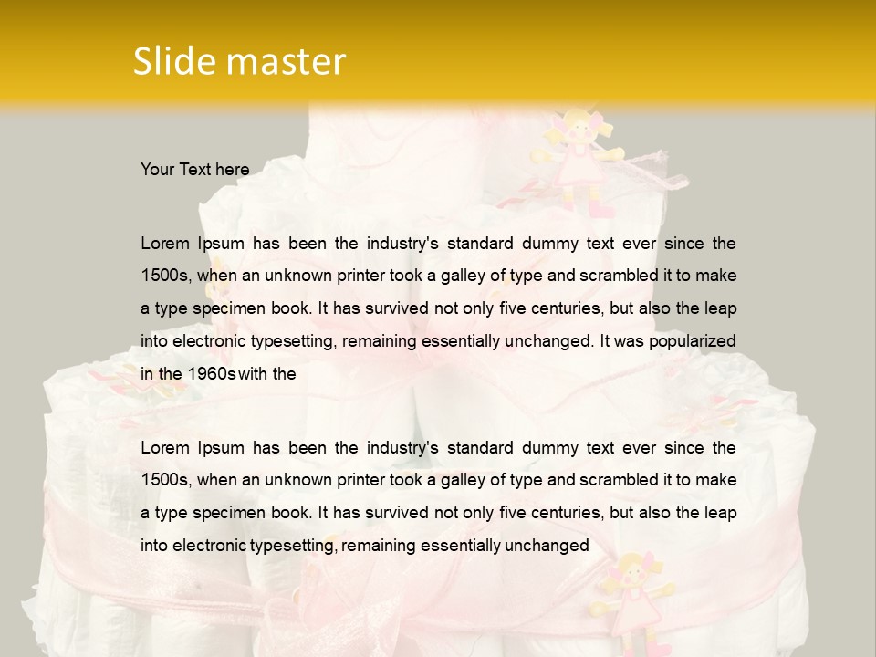 A Large Stack Of Diapers On A Black And Yellow Background PowerPoint Template
