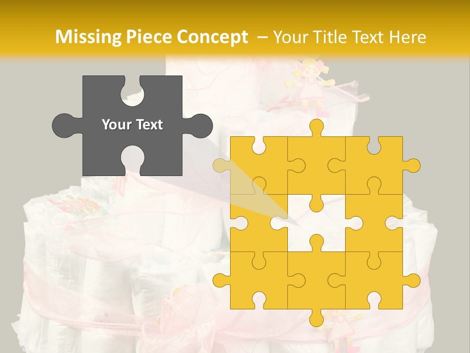 A Large Stack Of Diapers On A Black And Yellow Background PowerPoint Template