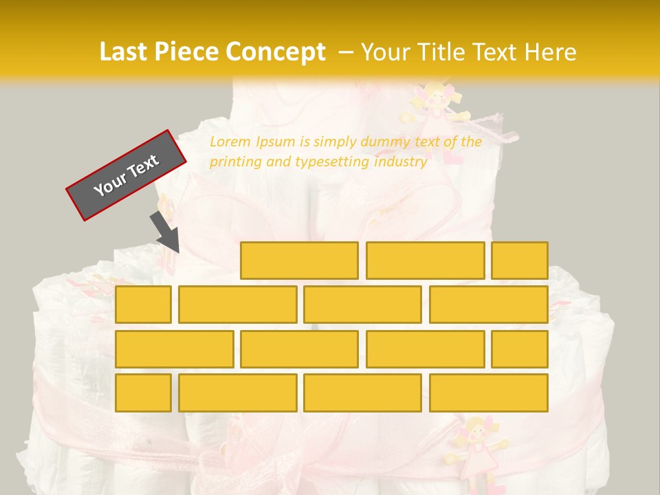 A Large Stack Of Diapers On A Black And Yellow Background PowerPoint Template