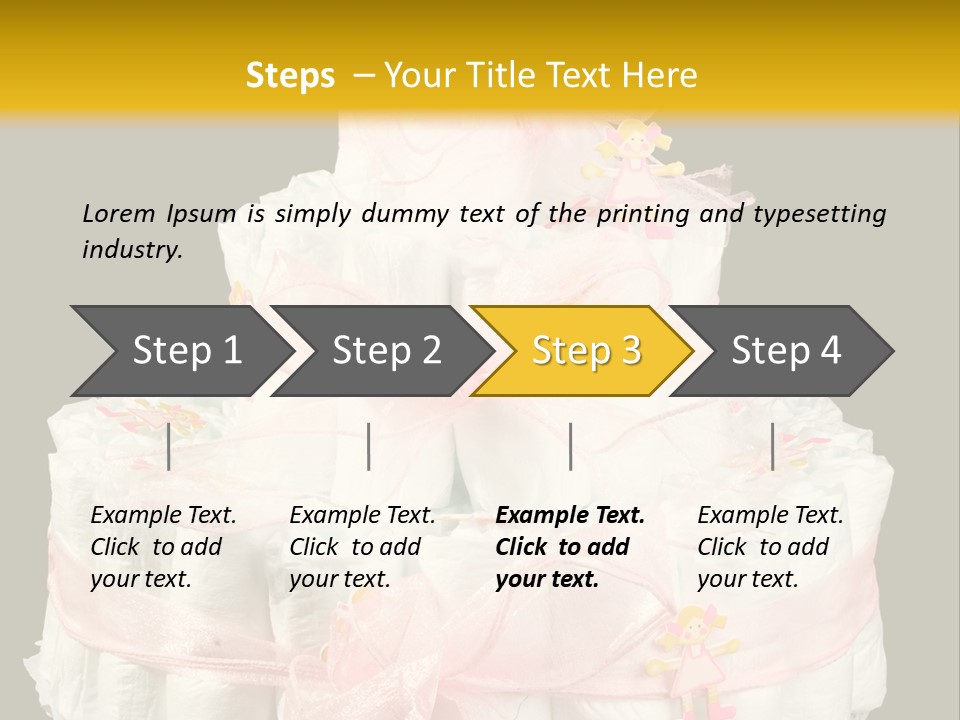 A Large Stack Of Diapers On A Black And Yellow Background PowerPoint Template