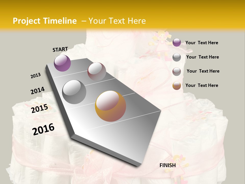 A Large Stack Of Diapers On A Black And Yellow Background PowerPoint Template