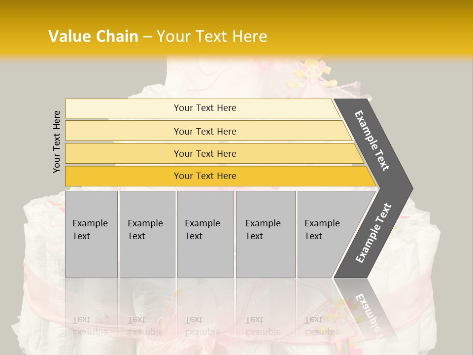 A Large Stack Of Diapers On A Black And Yellow Background PowerPoint Template