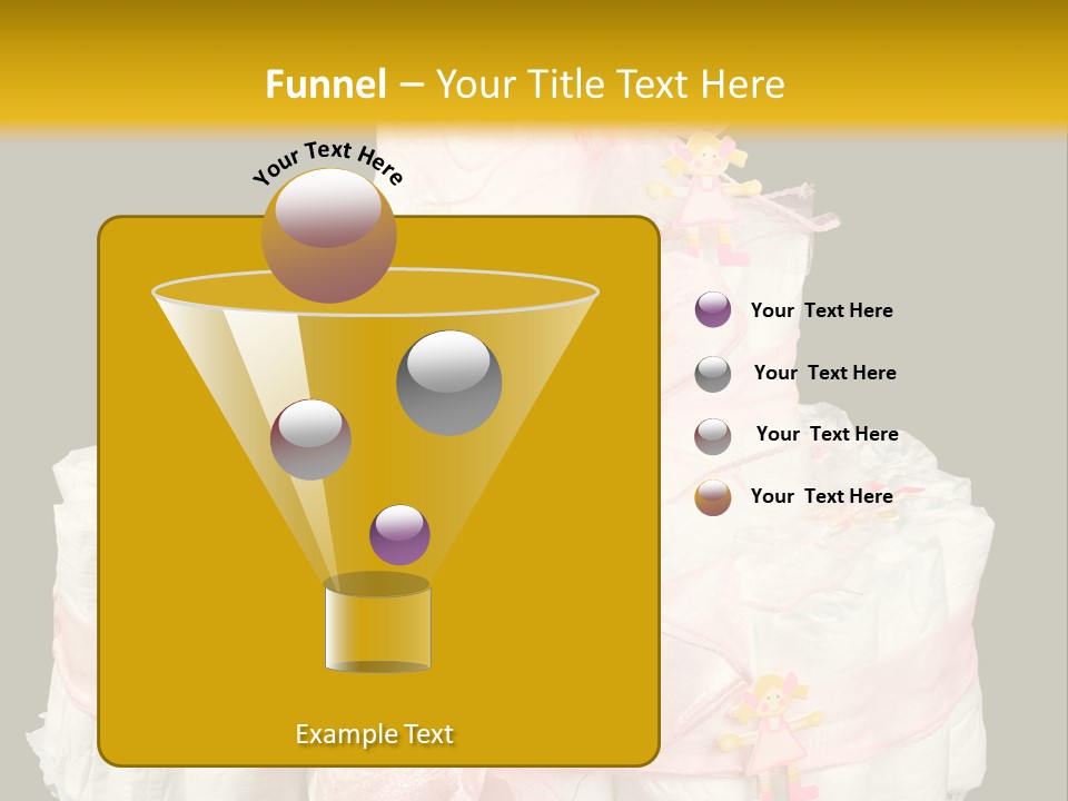 A Large Stack Of Diapers On A Black And Yellow Background PowerPoint Template