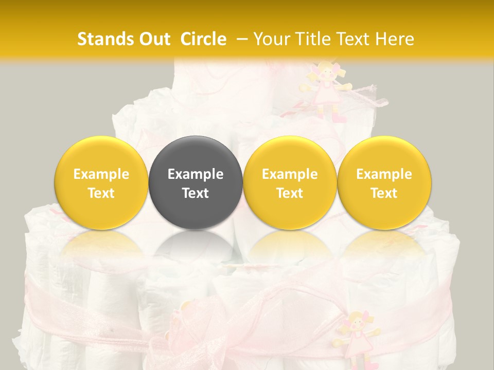 A Large Stack Of Diapers On A Black And Yellow Background PowerPoint Template