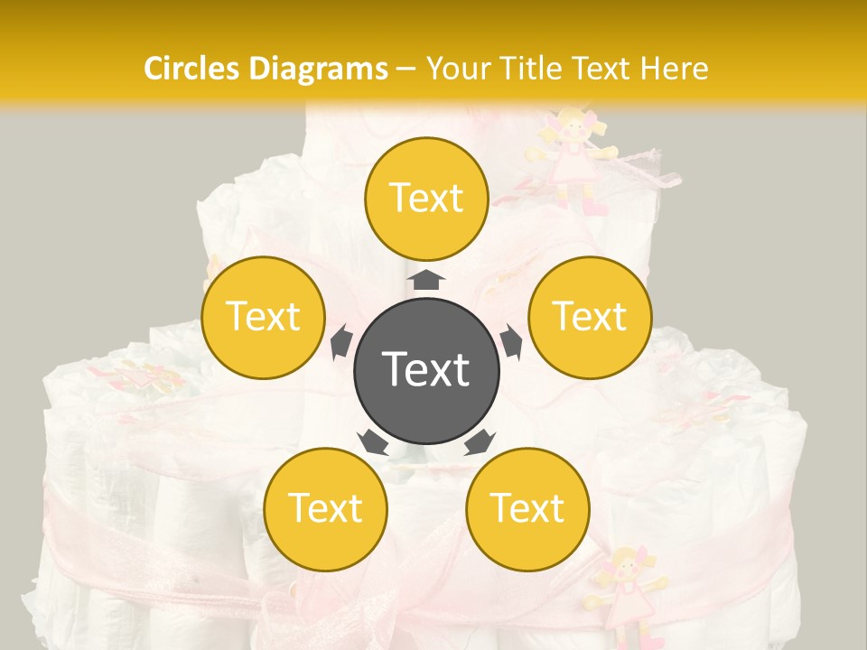 A Large Stack Of Diapers On A Black And Yellow Background PowerPoint Template