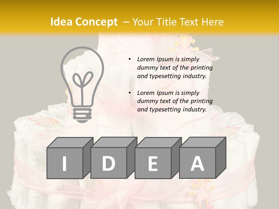 A Large Stack Of Diapers On A Black And Yellow Background PowerPoint Template