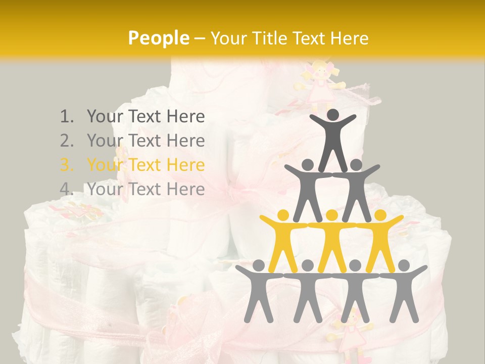 A Large Stack Of Diapers On A Black And Yellow Background PowerPoint Template