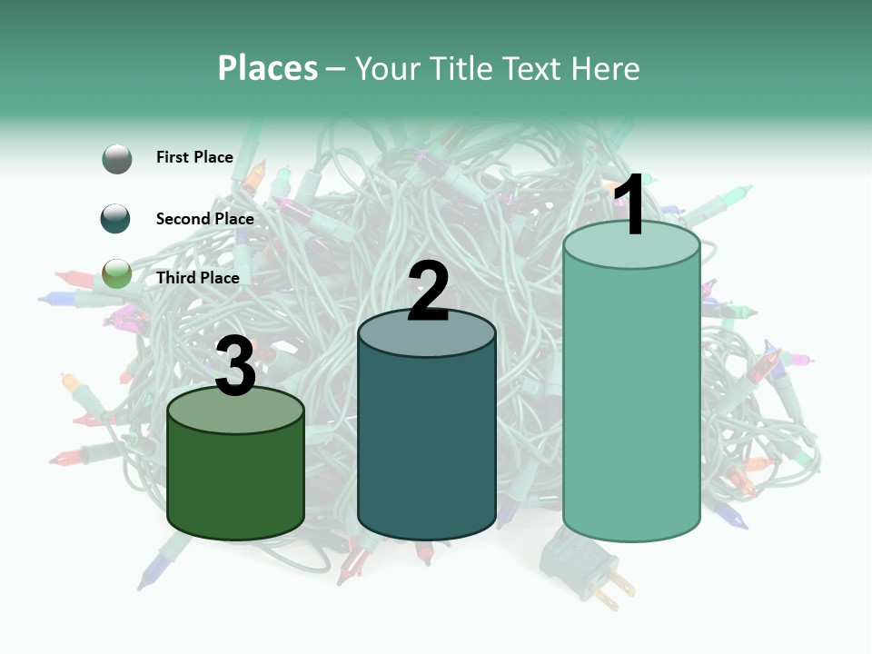 A Pile Of Christmas Lights On A White Background PowerPoint Template