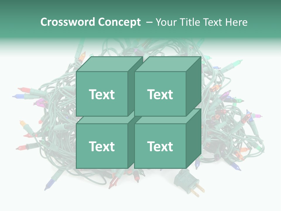 A Pile Of Christmas Lights On A White Background PowerPoint Template