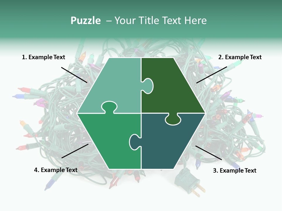 A Pile Of Christmas Lights On A White Background PowerPoint Template