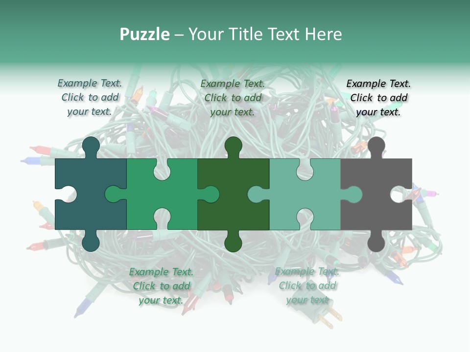 A Pile Of Christmas Lights On A White Background PowerPoint Template