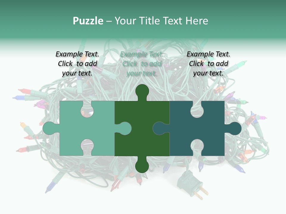 A Pile Of Christmas Lights On A White Background PowerPoint Template