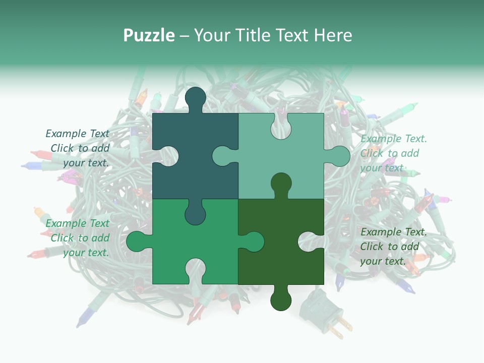 A Pile Of Christmas Lights On A White Background PowerPoint Template