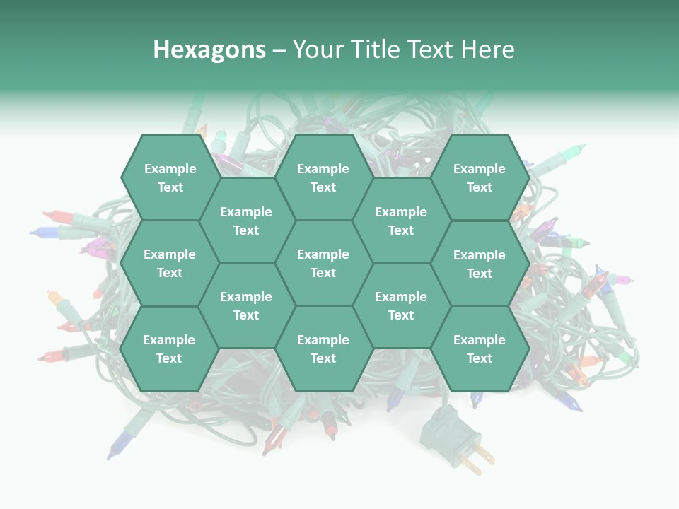 A Pile Of Christmas Lights On A White Background PowerPoint Template